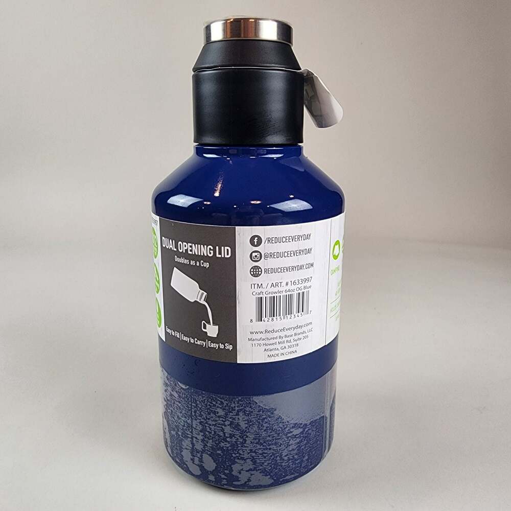Reduce Craft Growler Water Bottle Vacuum Insulated 64oz OG Blue - Picture 2 of 7